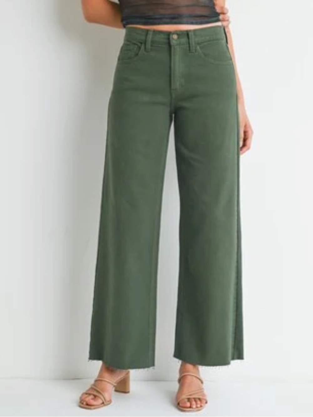 Just USA Dark Olive Wide Leg Jeans